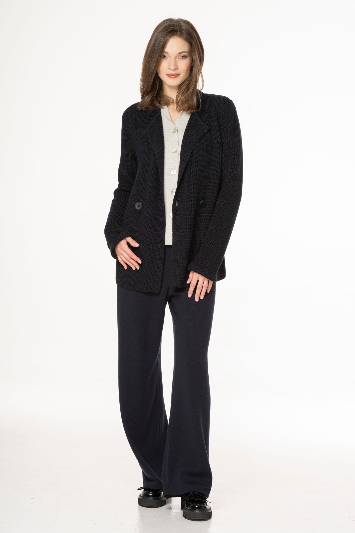 SHORT DOUBLE - BREASTED SWEATER - 605
