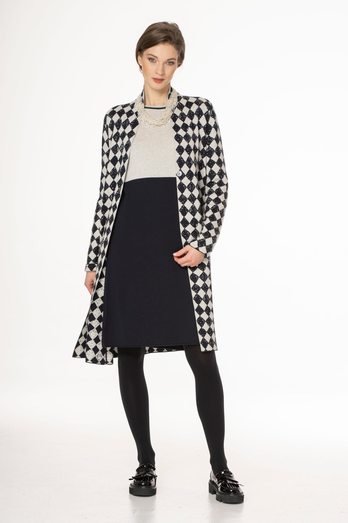 LONG FLARED COAT/SWEATER - 628 E