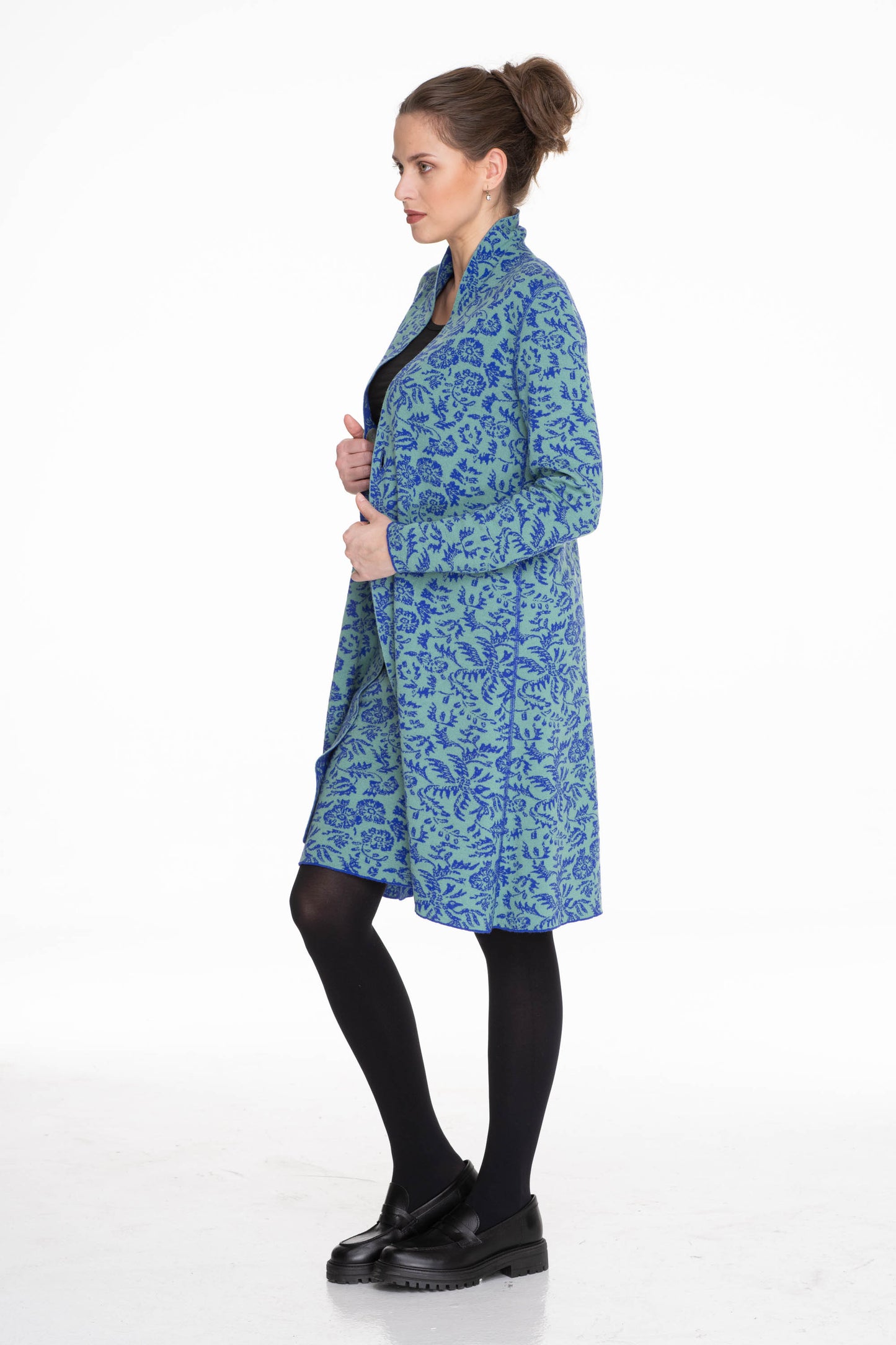 DLOUHÝ ROZŠÍŘENÝ KABÁT/SVETR - 628 F