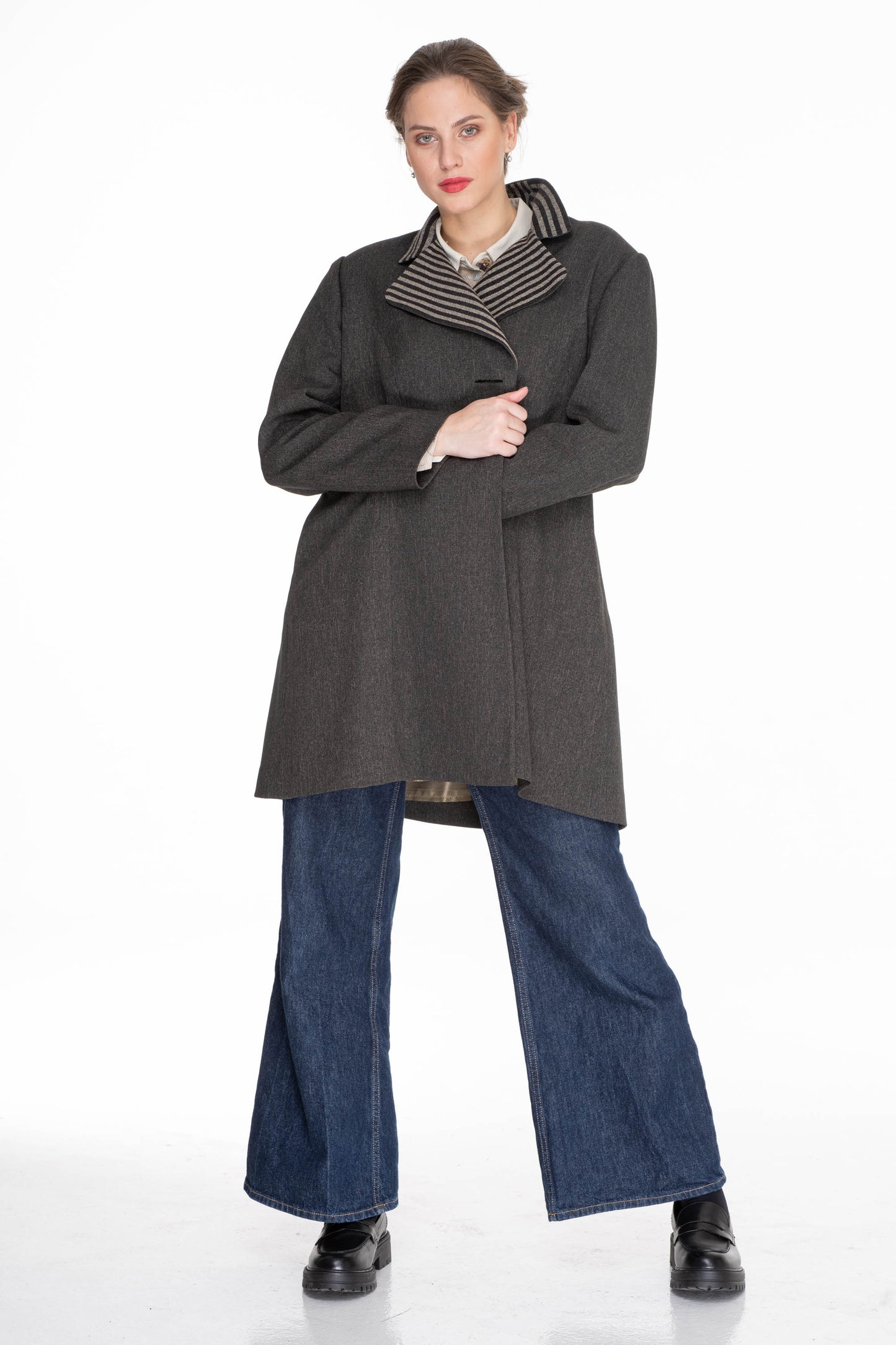 KABÁT S PRUHOVANOU FAZONOU