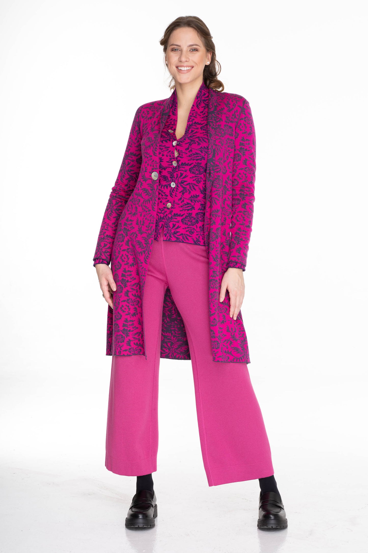 DLOUHÝ ROZŠÍŘENÝ KABÁT/SVETR - 628 F