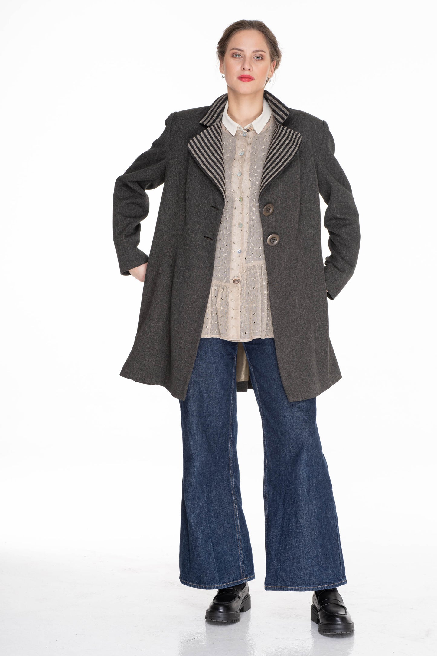 KABÁT S PRUHOVANOU FAZONOU